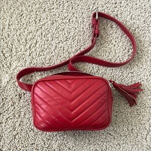 Red Quilted Crossbody Bag